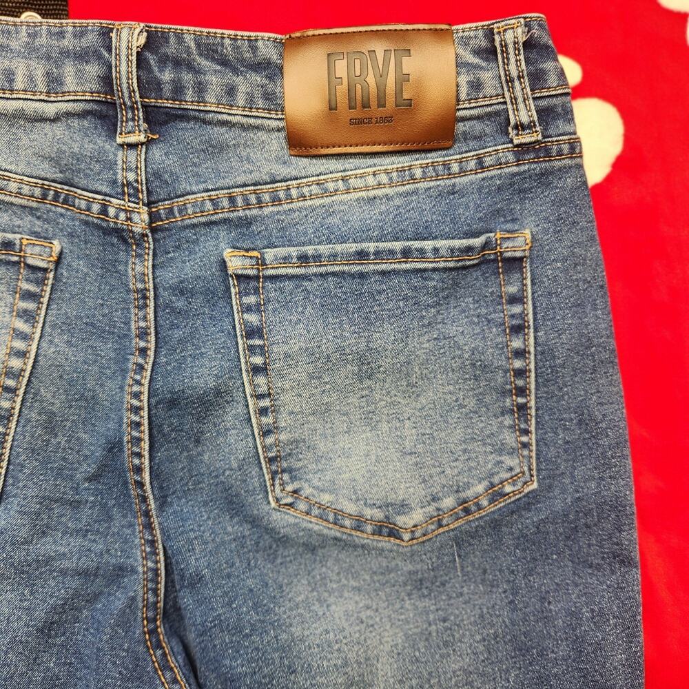 Frye Mens Jeans 8/29 Blue Straight Slim Stretch Denim Pants Medium Wash